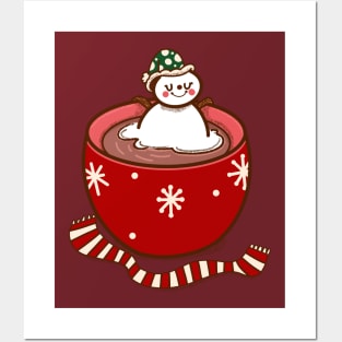 Hot Cocoa Snowman Posters and Art